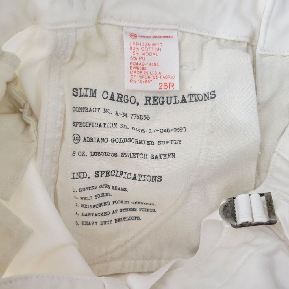 Adriano Goldschmied Supply White Skinny Cargo Pants Women's Size 26 - Picture 4 of 6